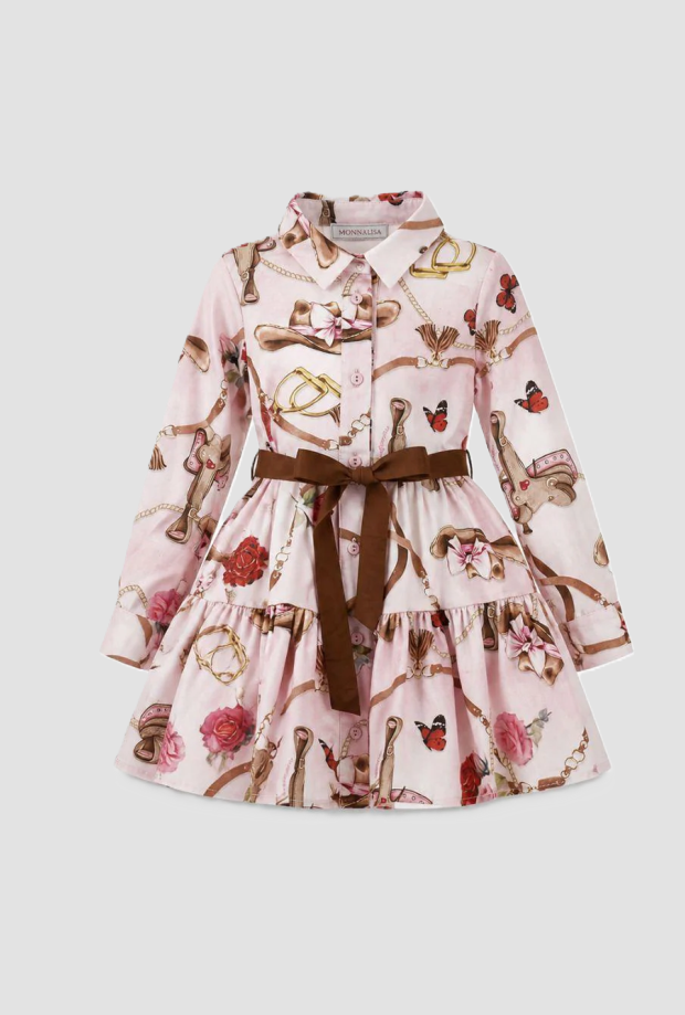bedrucktes Kleid rosa