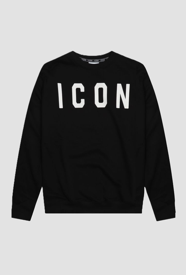 Crewneck breien met zwart man logo