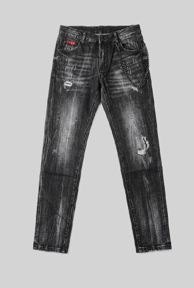 jeans slim fit man zwart