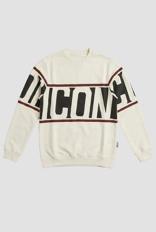 Crewneck Sweatshirt mit weiBem Mann Logo