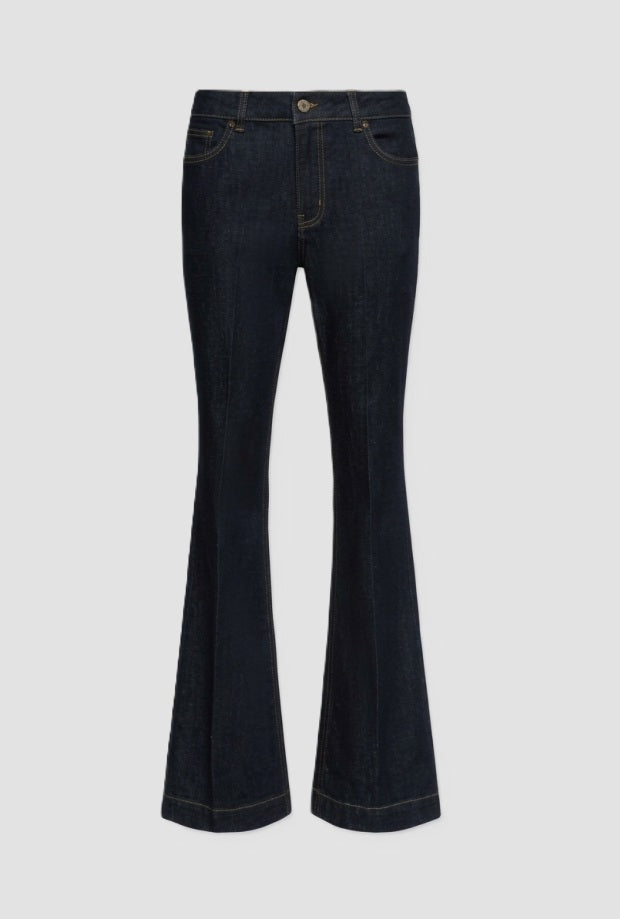 jeans flare fit frau dunkelblau