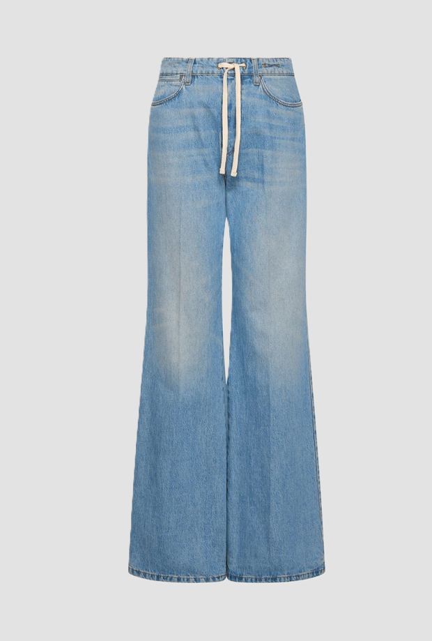 jeans brede been met blauwe koord