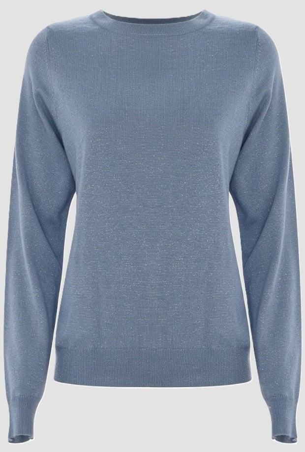 gebreide vrouw blauw