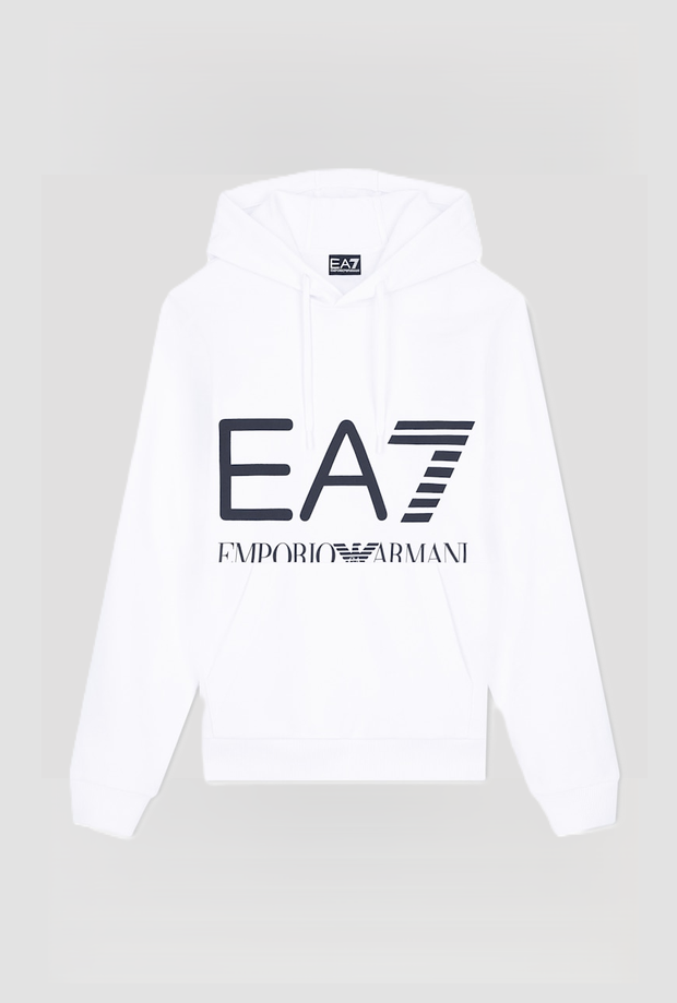Ea7 Hoodie And Front Logo For Men White