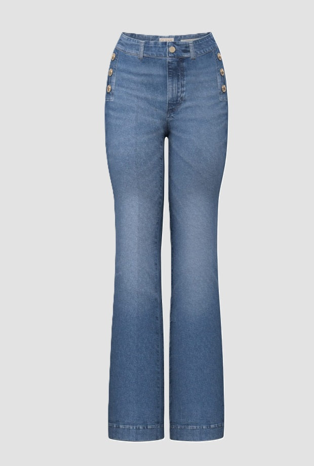 jeans hoge taille blauw