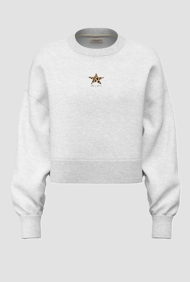 Crop sweatshirt vrouw grijs