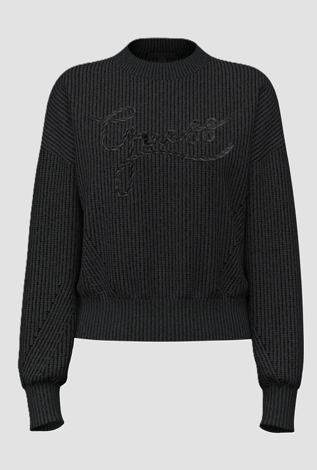 maille avec signature femme noire