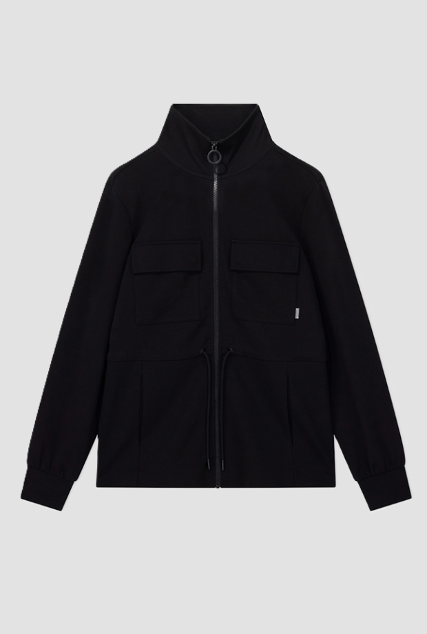Damen voll Zip Sweatshirt schwarz