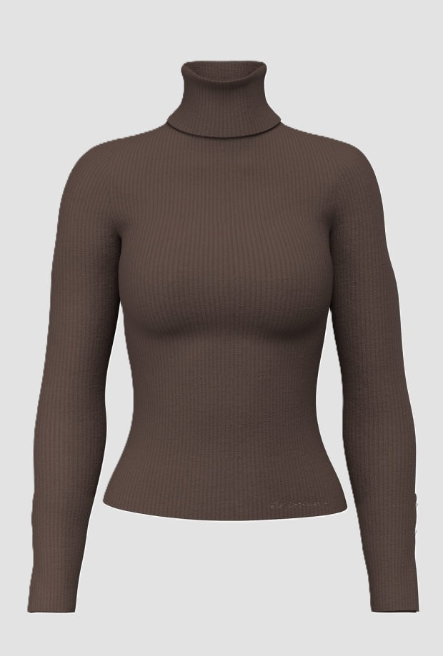 donker bruine boven hals shirt