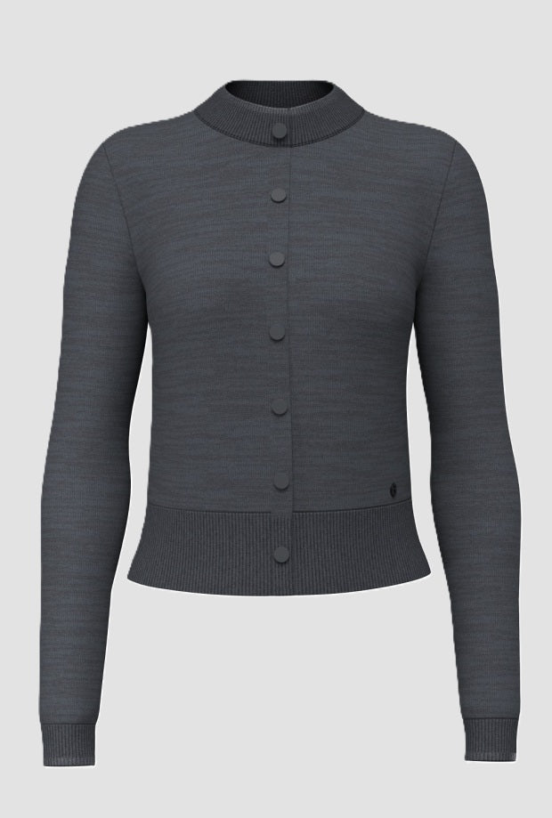 cardigan avec boutons femmes gris fonce
