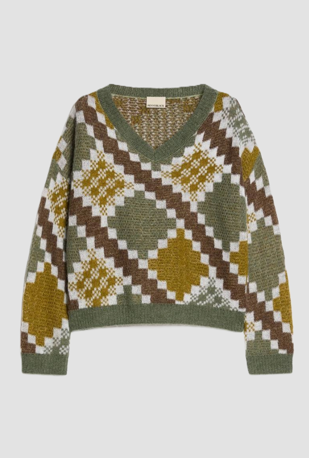 mesh blend mohair vrouw groen