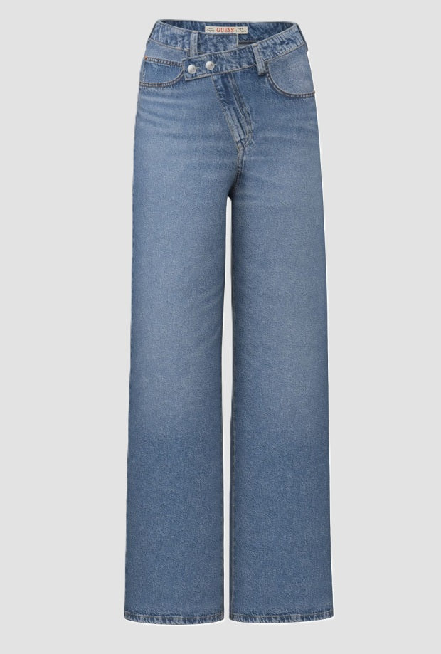 jeans breed been vrouw blauw