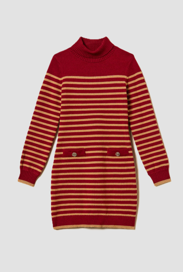 Twinset Kids' Knitted Dress Red-brown