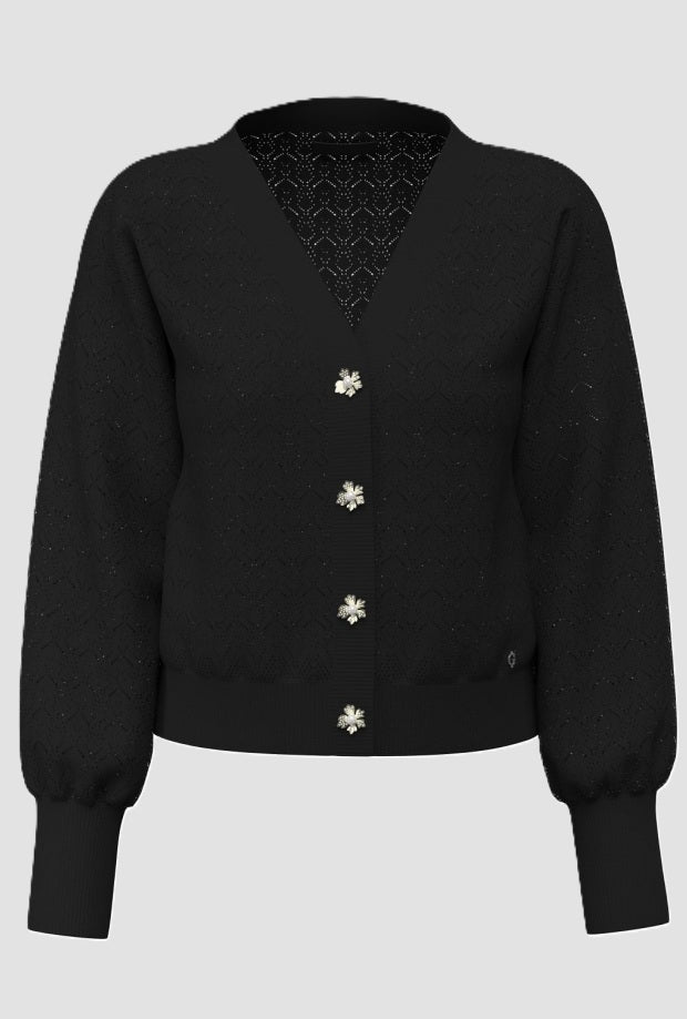 cardigan a v femme noire