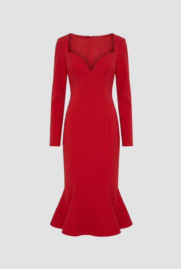 Kleid mit roten Frau Herz Ausschnitt