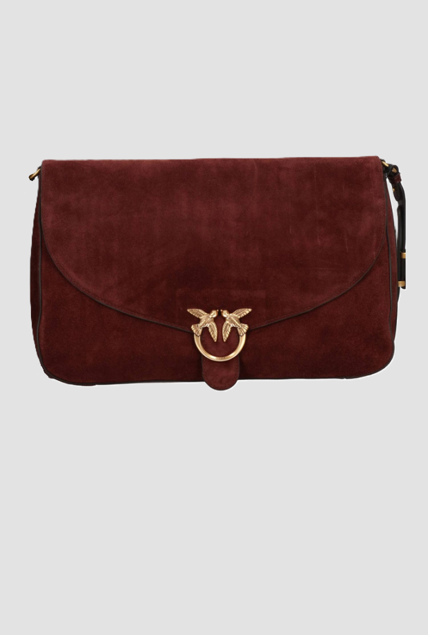Tasche in camoscio lieben Vogel Frau Burgund