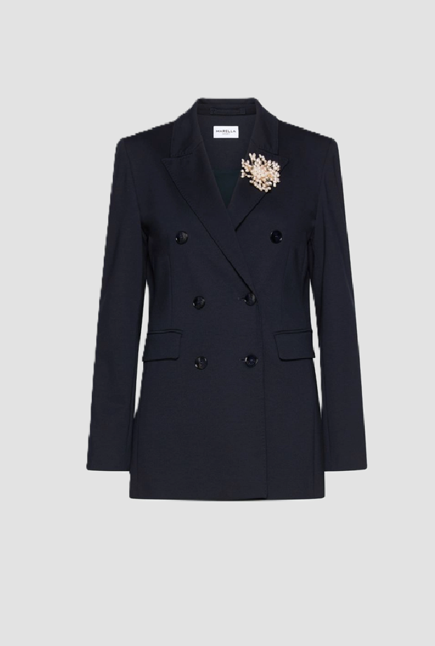 dubbel-breasted jacket vrouw blauw