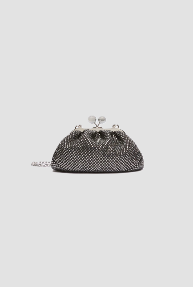extra kleine tas met strass zwarte vrouw