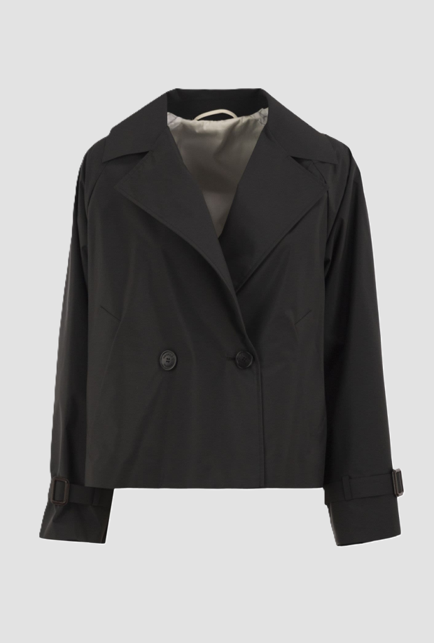 trench short woman black