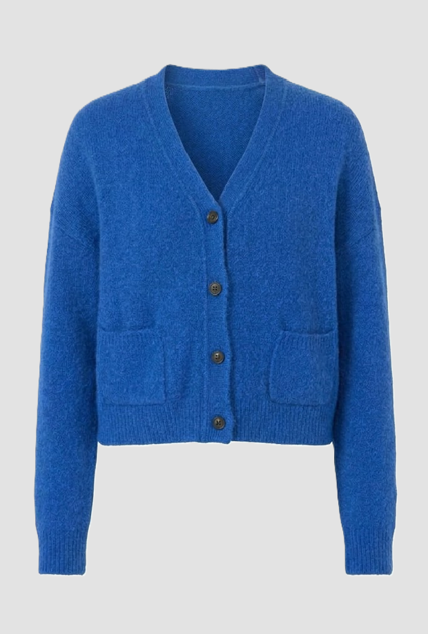 cardigan in maglia donna bluette