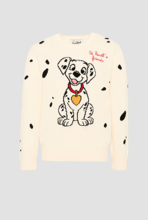 Princess knit with Dalmatian girl ivory