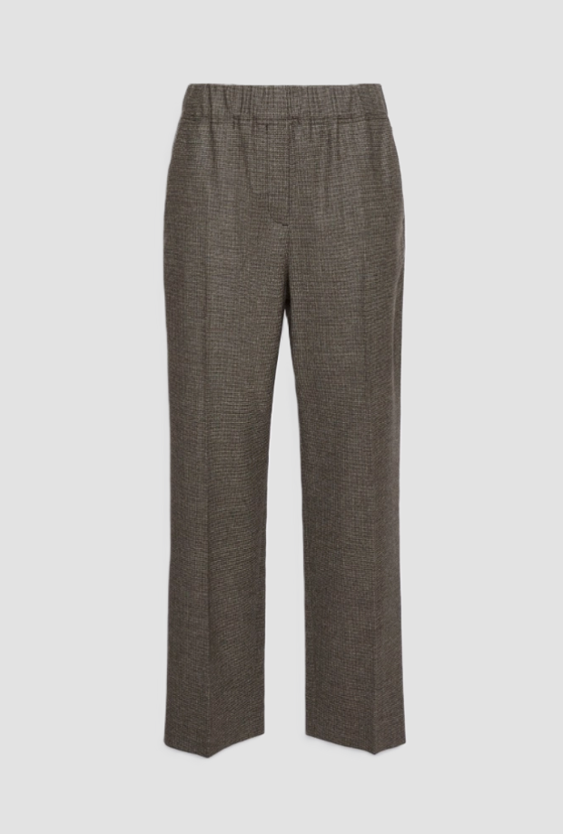 pantalone in flanella di lana donna marron glacé