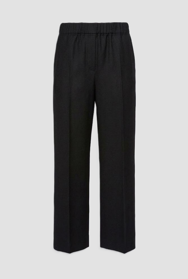 pantalone in flanella di lana donna nero