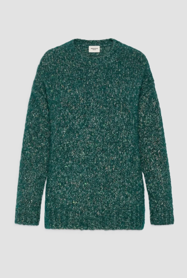 pullover in lana donna verde