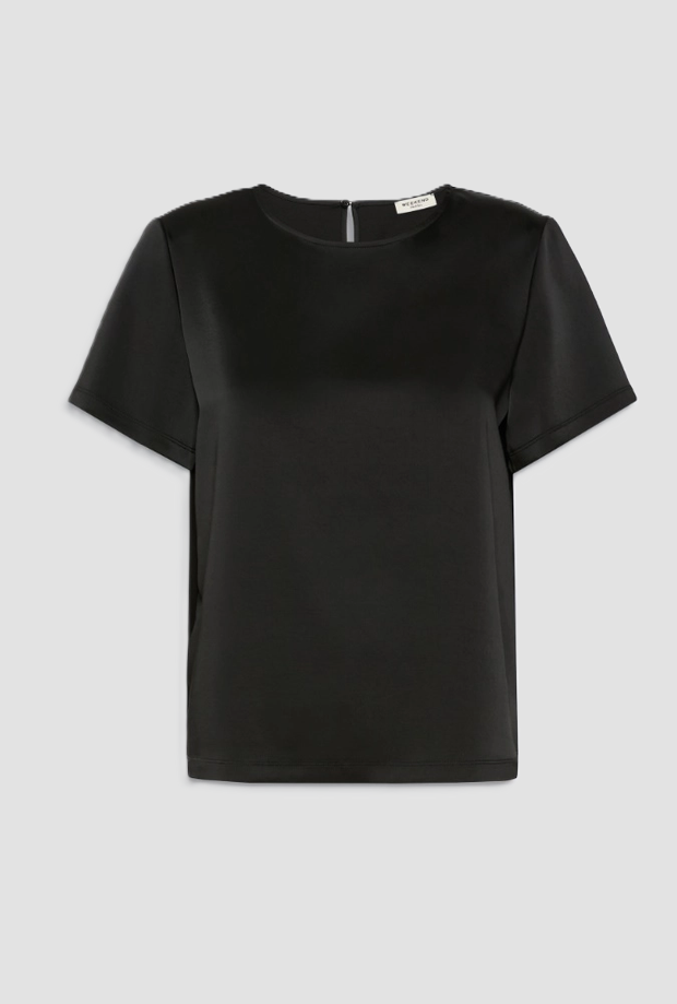 blusa in raso donna nero