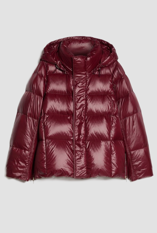 chaqueta de duvet con capucha mujer burgundy