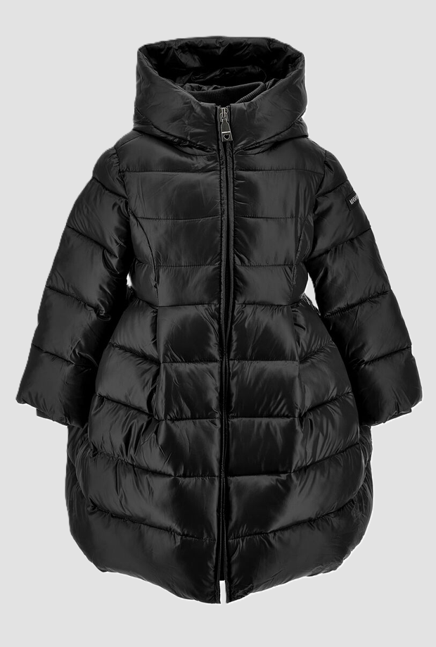 duvet with hood quilted black child