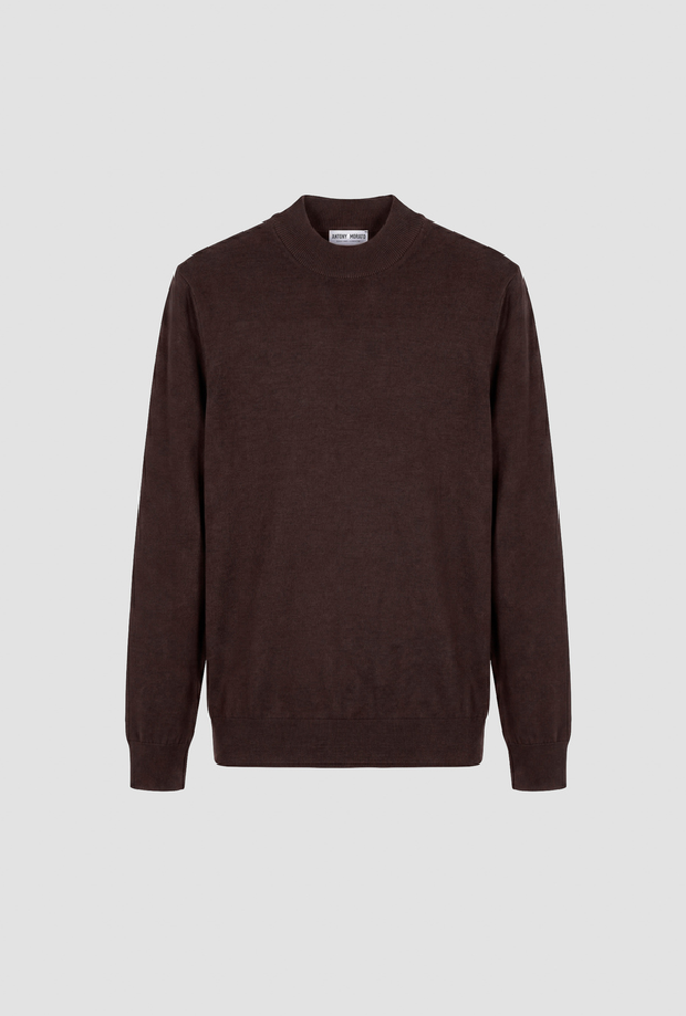 maglia a lupetto da uomo caffè