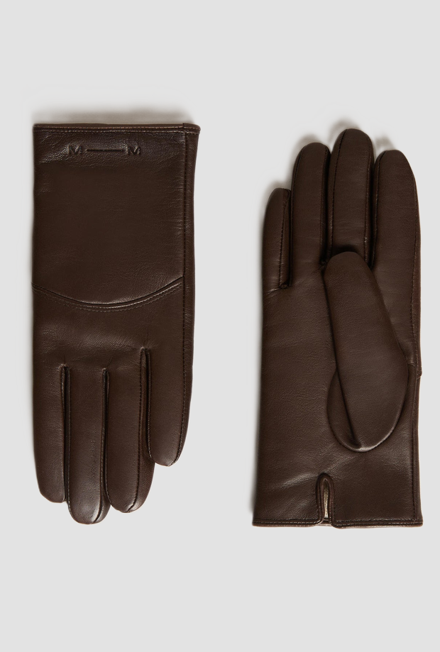 dark brown woman leather gloves