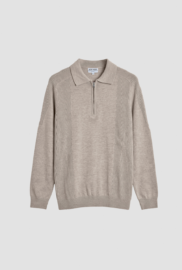 polo medio cremallera hombre mastic