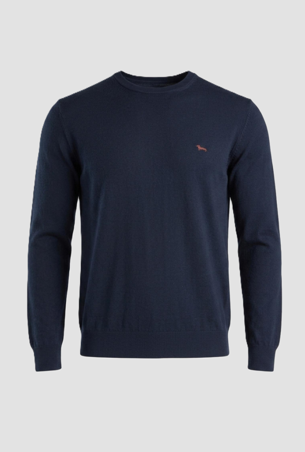 maglia girocollo uomo navy blue