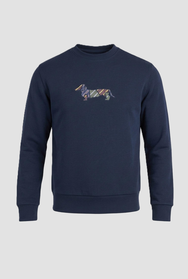 Camiseta de cuello Crew con parche regimiento hombre azul marino