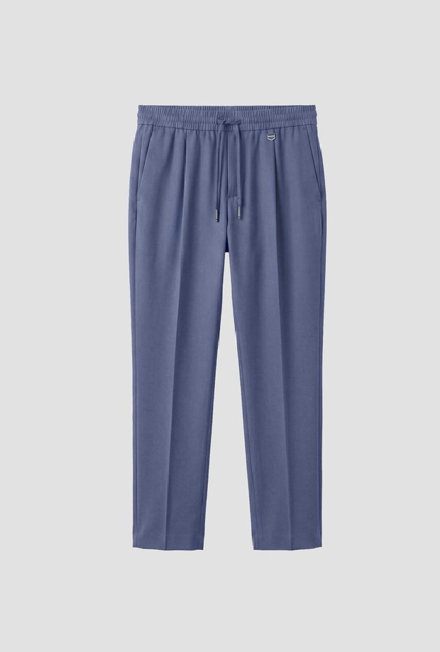 pantalone misto lana da bambino indaco