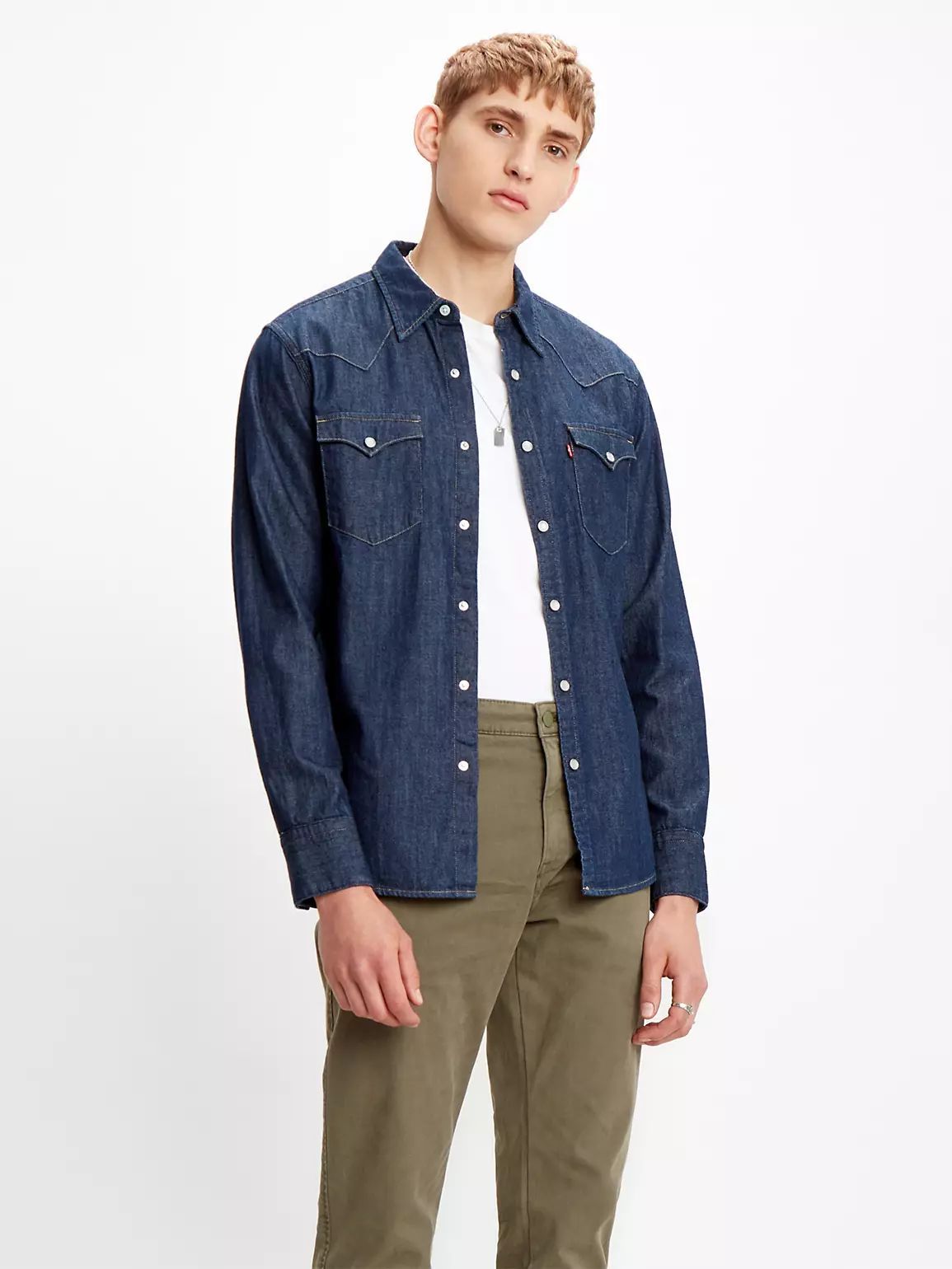 Levi's 54 Longhorn Western Shirt Chambray In Multi