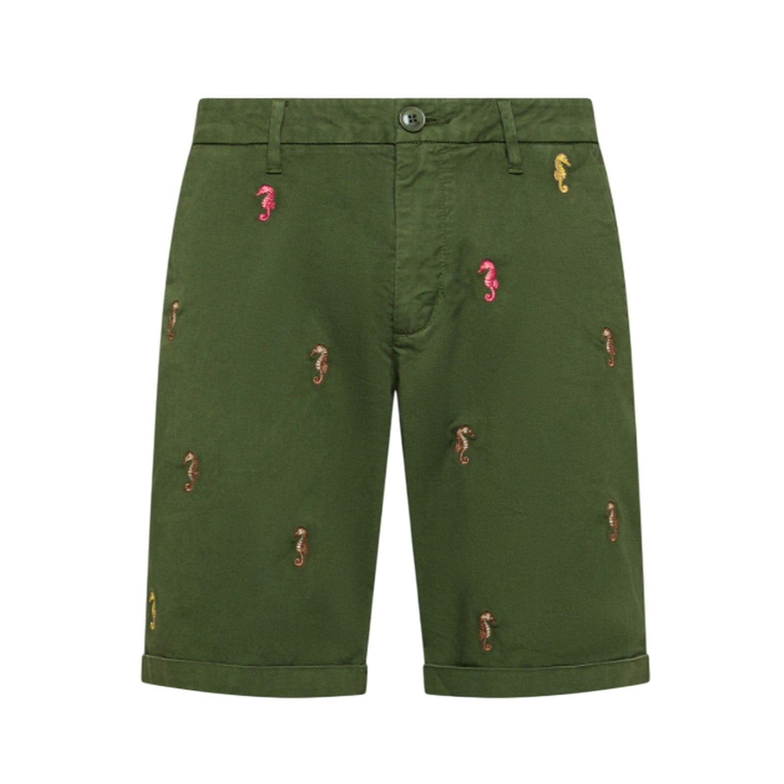 Sun 68 Octopus-embroidered Swim Shorts In Green