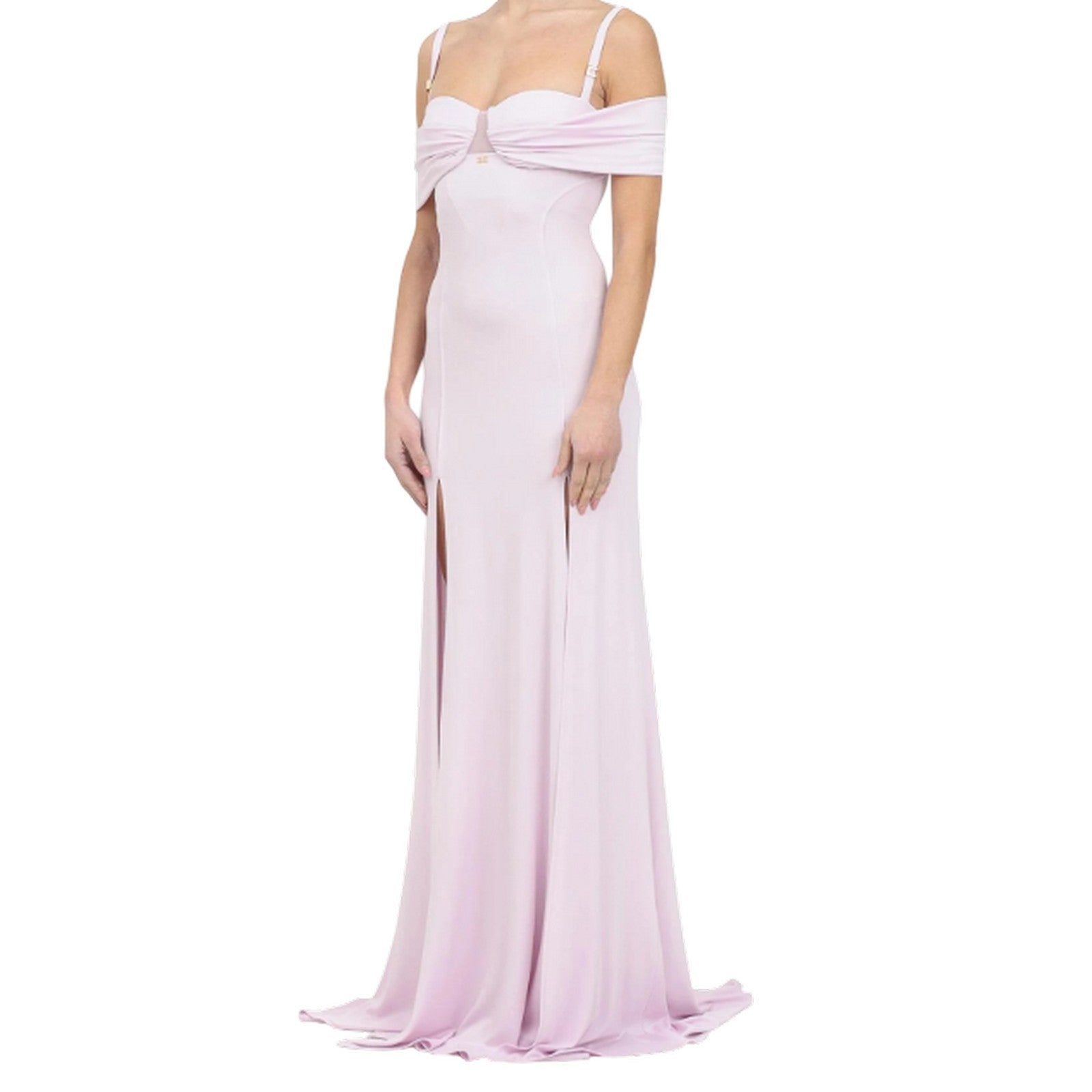 Elisabetta Franchi Red Carpet Stretch Viscose Long Dress In Pink