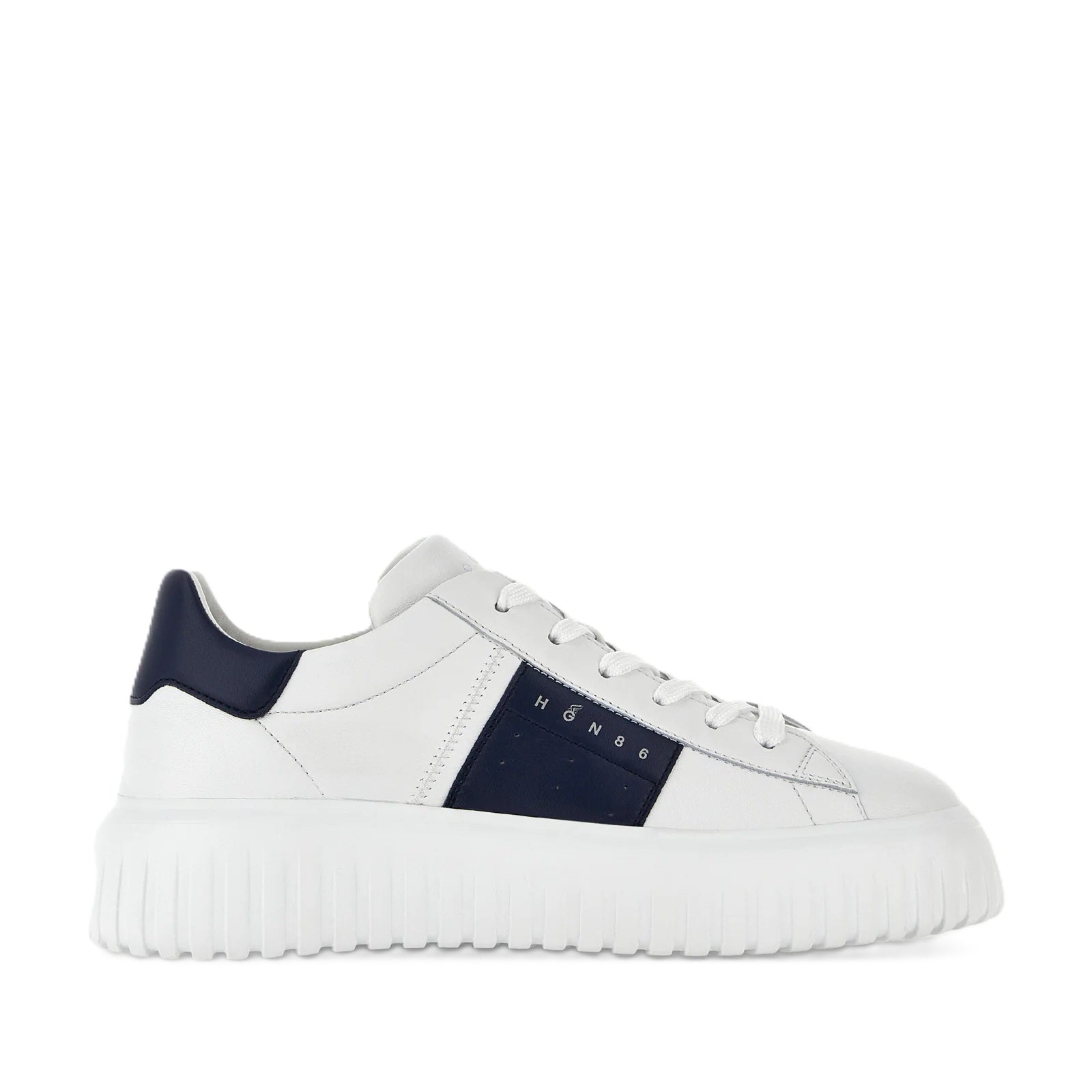 Hogan Round-toe Lace-up Sneakers In White