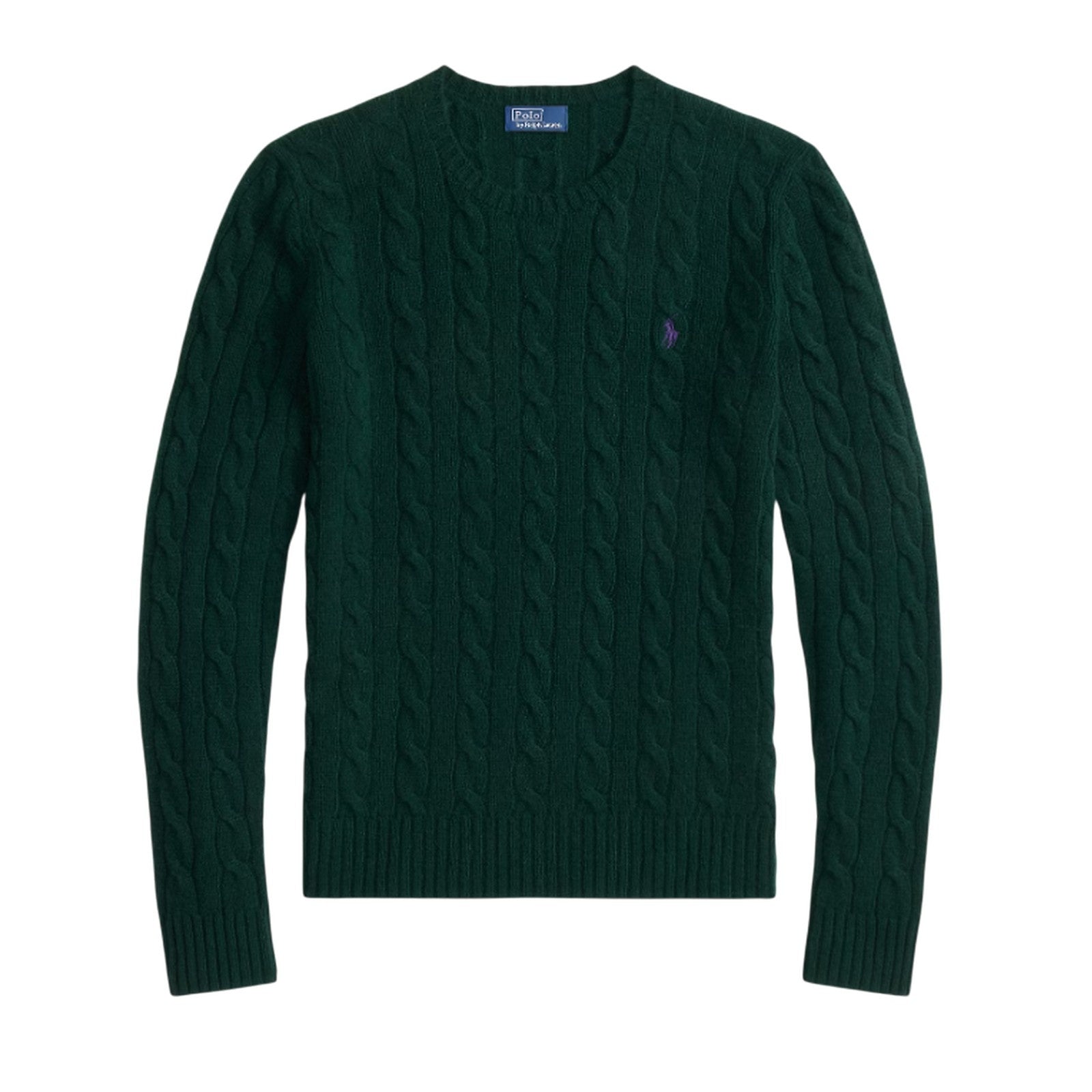 Polo Ralph Lauren Julianna Green Sweater With Round Neck And Pony Embroidery On The Front In Wool And Cashmere Woman In Green