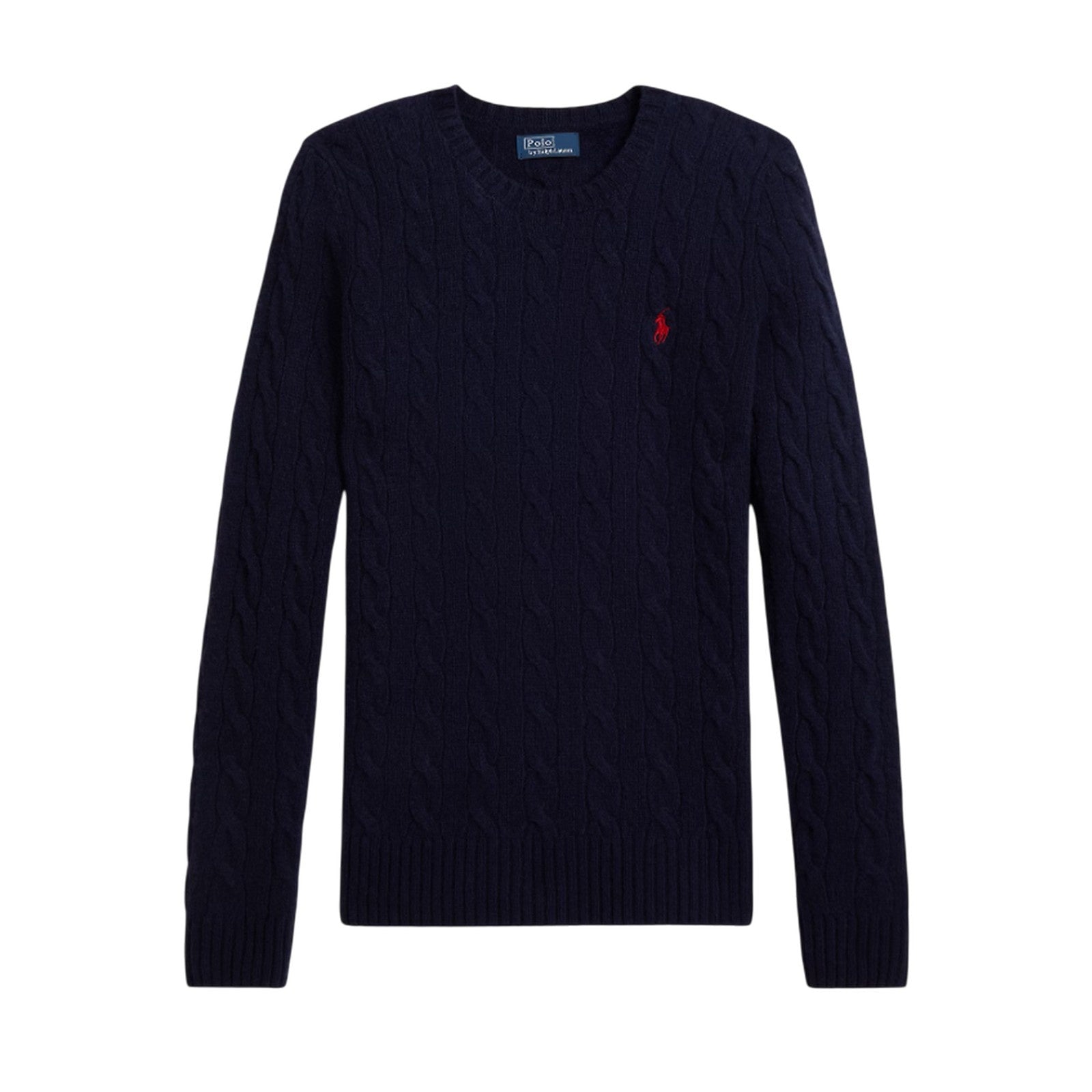 Polo Ralph Lauren Plaited Wool And Cashmere Crew-neck In Blue
