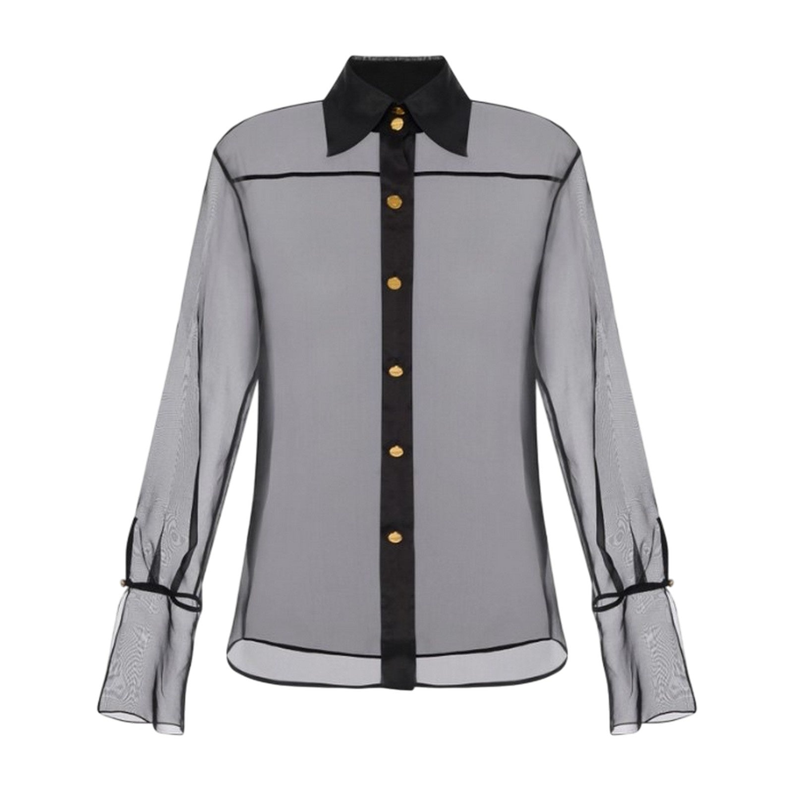 Elisabetta Franchi Button Blouse In Gray