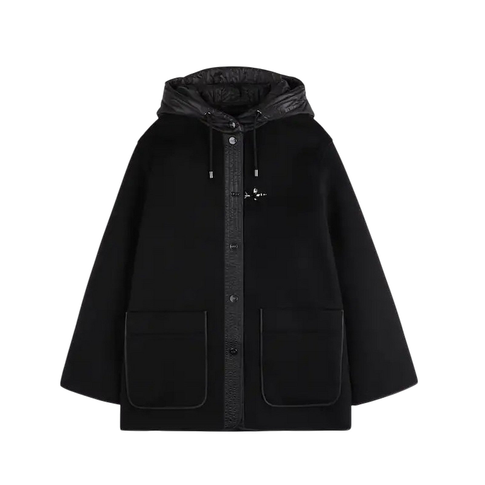 Fay Hooded Toggle-fastening Coat In Black