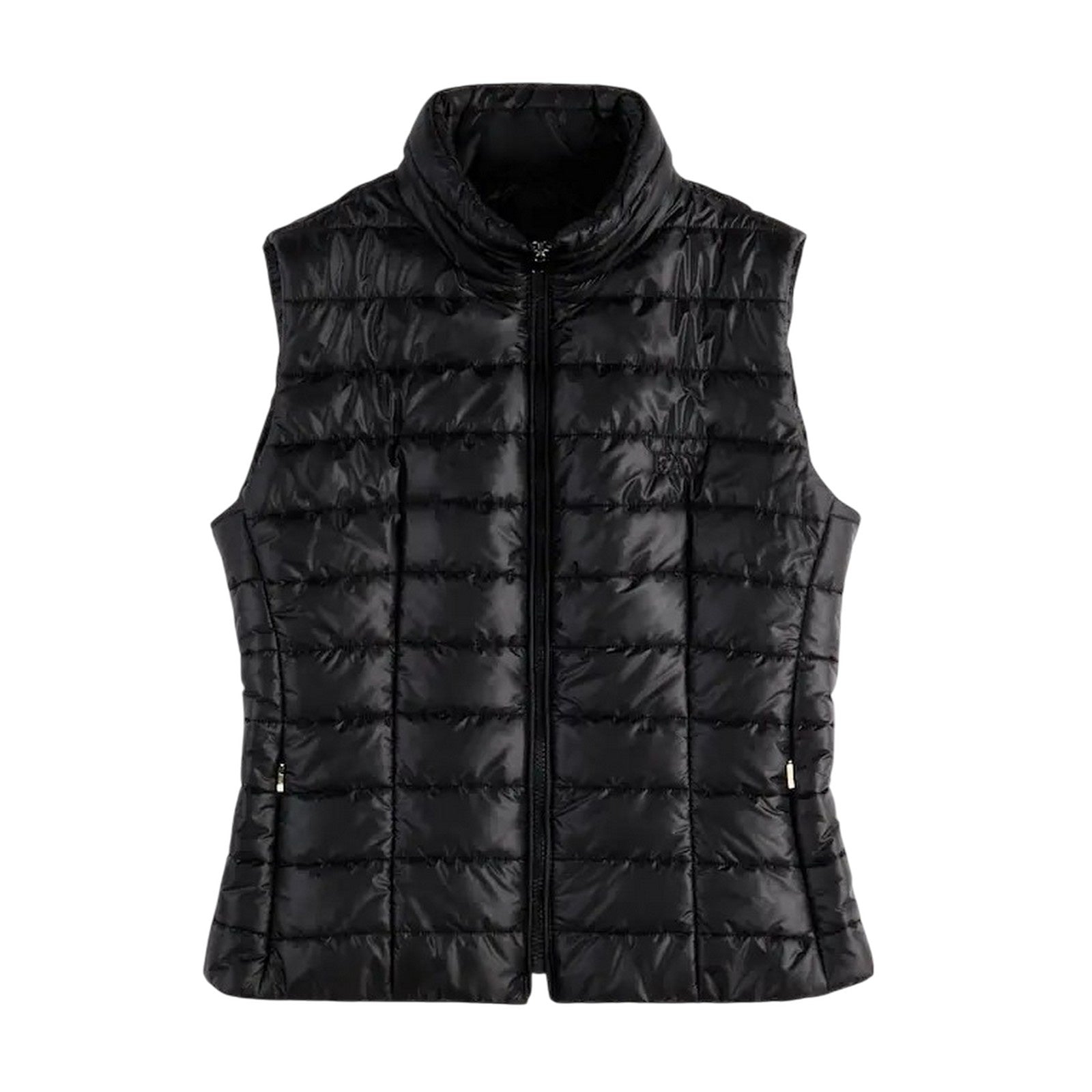 Fay Women's Vest  - Quilt Vest With Spare Parts  - Black In Black