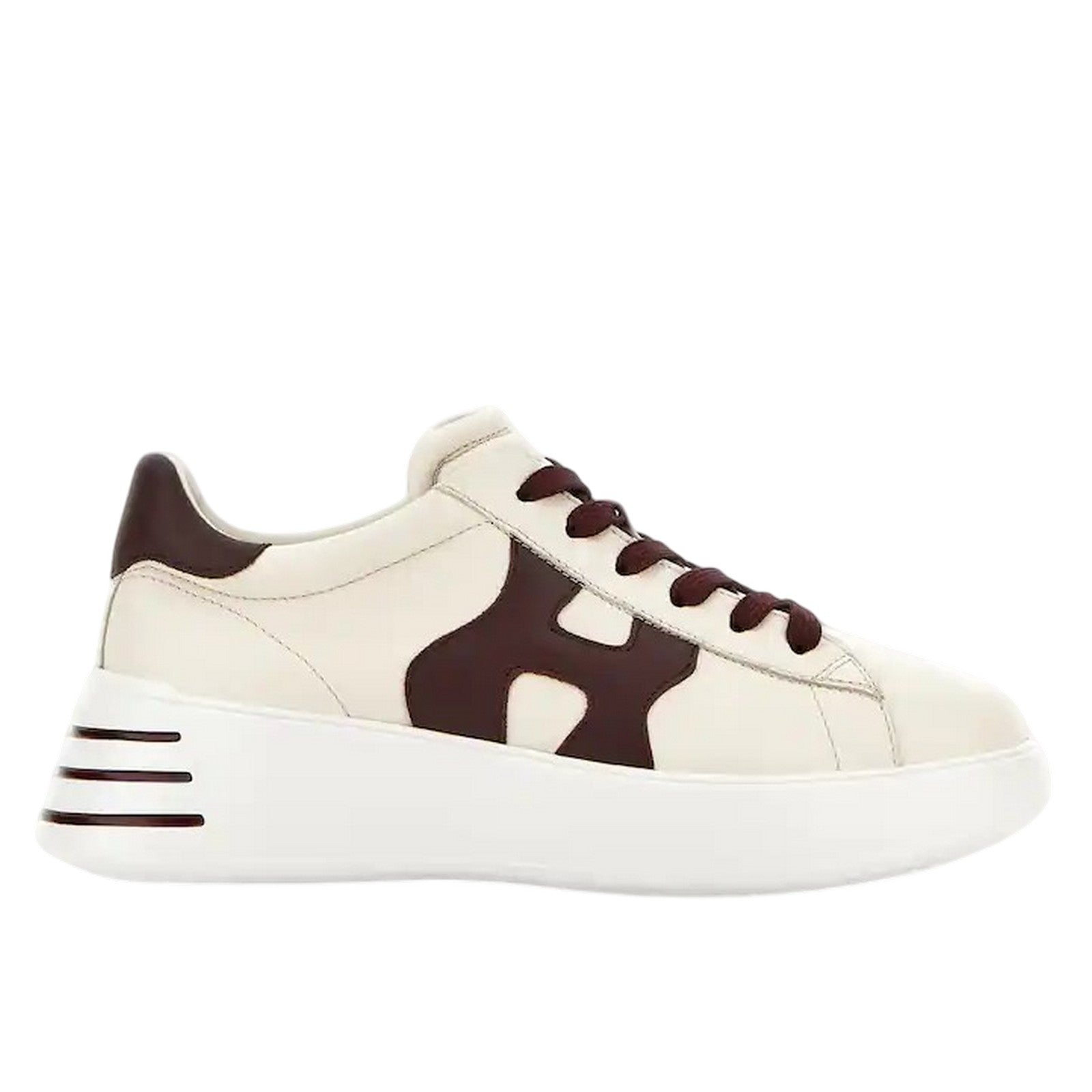 Hogan Low-top Ivory Sneakers With Suede Logo In White