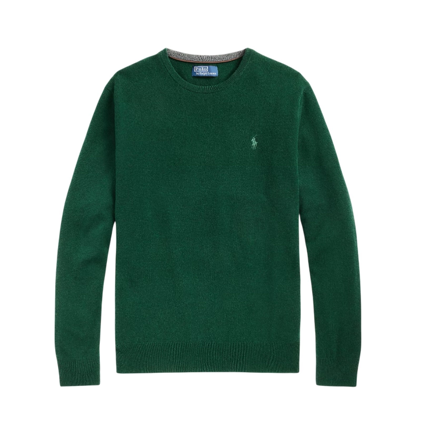 Polo Ralph Lauren Crew Neck Green Sweater With Embroidered Logo In Green