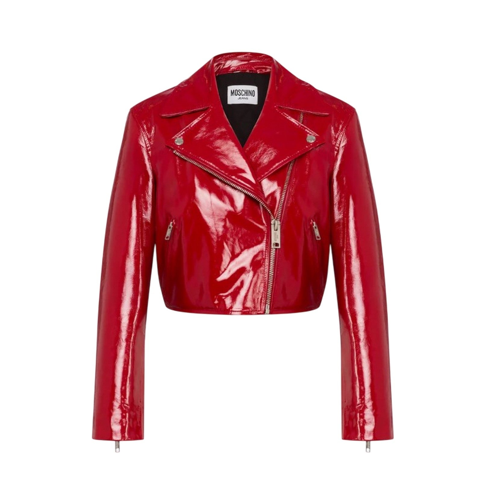 Moschino Women's Jackets  Jeans - Patent Leather Jacket - Red