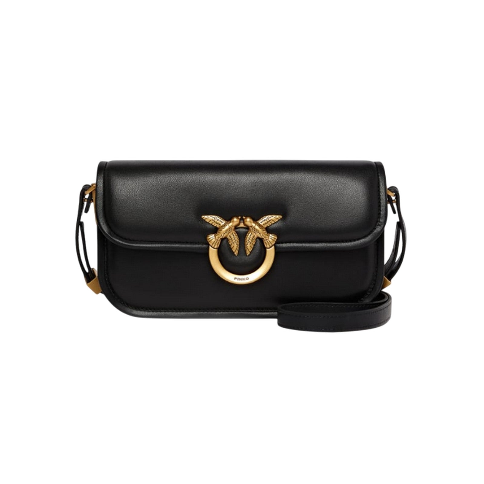 Pinko Small Love Bag Box Crossbody Bag In Nappa Leather In Black